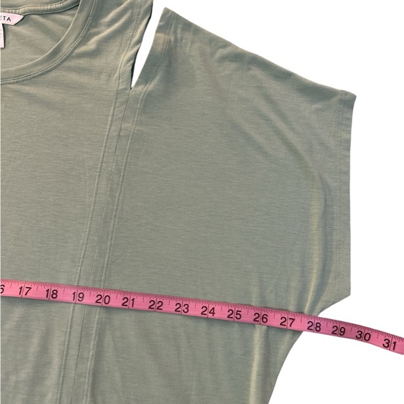Athleta Intention Crop Tee Size XL Mint Color Cold Sholders - Picture 7 of 9